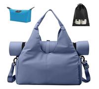 Aucuu Bolsa Deporte Gym, Bolsa de Fitness Deportiva y Yoga con Compartimento para Zapatos Bolsillo Húmedo, Gran Alfombra para Pilates,Bolsillo Laterales Botellas de Agua,Esterilla de Yoga no Incluida