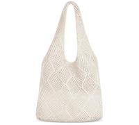 Aucuu Bolso de Hombro de Punto para Mujer, Hollow out Tote de Ganchillo, Bolsa de Playa Estética de Malla Grande para Compras