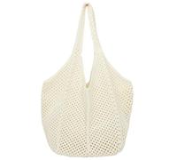 Aucuu Bolso de Hombro de Punto y Ganchillo para Mujer, Hollow out Tote Bag, Bolsa de Playa, Malla Estética, Grande para Compra