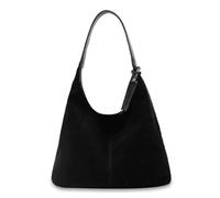 Aucuu Bolsos de Mujer, Bolso de Asas de Ante, Bolso Bandolera Mujer, Gran Capacidad Bandolera Casual, para Compras, Viajes, Trabajo, Escuela-Negro