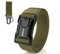 Aucuu Cinturon Tactico Hombre, Cinturón de Lona de Nylon para Hombres, Cnturón Táctico Militar, Cinturóns de Nailon Ajustable para Viajes, Deportes y Uso Diario, Verde (Ancho 3.8 cm/largo 125cm)