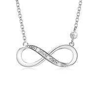 Aucuu Collar Mujer, Collar con Símbolo de Infinito Clásico, Personalizados Plata Colgante, para Regalo de Día de La Madre/Cumpleaños