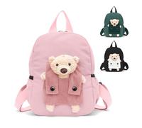 Aucuu Mochila Infantil Personalizada, Mochila Escolar con Oso Desmontable para Colegio, Mochila Bebe para Niñas/Niños, Mochila Pequeña de Guardería y Primaria, con Correas Ajustables, Regalos Viajes