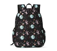 Aucuu Mochila Infantil Personalizada, Mochila Escolar para Colegio, Mochila Bebe para Niñas/Niños, Mochila Pequeña de Guardería y Primaria, con Correas Ajustables, Regalos Viajes -Astronauta dibujos