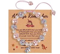 Aucuu Pulsera De Cristal De Cuarzo Rosa, Pulseras De Piedra Para Mujer, Cadena De Piedra Natural De Unicornio Rosa, Roca De Lava Y Dije De Amor, Con Cuentas De Chakra De Corazón, Regalo De Joyería