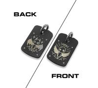 Audacious Concept Dog Tag Pendant - Titanium PVD - Angel & Demon (Two Sides)