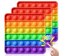 Audasi 3 Pack Poppit Fidget Toys Pop Push It Juguetes Poper Juguete Antiestres Popis Infantiles Muñeco Juguete para Apretar para Antiestres Adultos Y Niños Juguete para Apretar