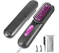 Audasi Cepillo Alisador De Pelo Sin Cable Cepillo Alisador Térmico Portátil De Viaje Recargable Por Usb Cepillo Alisador Térmico Iónico Con 2 Clips Y Bolsa De Almacenamiento Para Mujeres