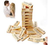 Audasi Juego Erótico Español Torre de Madera 48 Piezas, Juegos Sexuales de Parejas Adultos Español Torre Picante para Parejas Adultos Night Party Juego de Madera Juegos de Noche de Cita