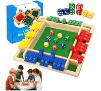Audasi Juego Shut The Box Clásico 2-4 Jugadores Juego de Dados Shut The Box Mesa de Madera Juego de Mesa Tradicional para Viajar en Familia Juegos de Dados educativos para niños y Adultos