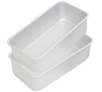 Auddemg 2 Piezas Molde Rectangular para Pan, Pasteles, Tostadas, Molde Bizcocho y Repostería, Aluminio Anodizado, 20 x 10 x 6,5 cm, Plateado