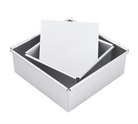 Auddemg Molde cuadrado para pastel de Aluminio Anodizado, conjunto de 2 piezas (16,8/21,8 cm), molde desmontable para bizcochos, repostería y tartas, plateado