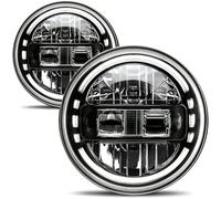 AUDEXEN Faros delanteros LED más brillantes de 7 pulgadas, aprobados por DOT, faros delanteros redondos con DRL de haz bajo y haz alto, compatibles con Jeep Wrangler JK JKU LJ CJ TJ 1997-2018, color