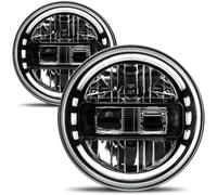 AUDEXEN Faros delanteros LED más brillantes de 7 pulgadas, aprobados por DOT, faros delanteros redondos con DRL de haz bajo y haz alto, compatibles con Jeep Wrangler JK JKU LJ CJ TJ 1997-2018, color