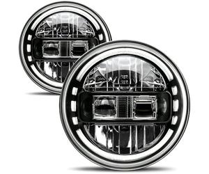 AUDEXEN Faros delanteros LED más brillantes de 7 pulgadas, aprobados por DOT, faros delanteros redondos con DRL de haz bajo y haz alto, compatibles con Jeep Wrangler JK JKU LJ CJ TJ 1997-2018, color