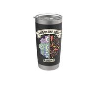 AuDHD Dos Sistemas Operativos Un Cuerpo Arte Adulto Vaso térmico de acero inoxidable de doble pared