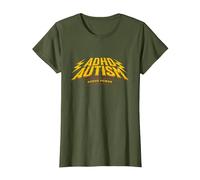 Audhd Power Autismo TDAH Concienciación Rayos Rayos Streetwear Camiseta, Mujer, Verde Oliva, M