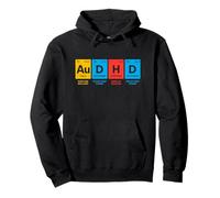 AuDHD - Tabla periódica para Autismo + TDAH para Nerds angustiados Sudadera con Capucha