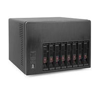 AUDHEID K7 - Carcasa NAS de 8 bahías, carcasas de computadora compatibles con placa base Micro-ATX Mini-ITX, 3 ventiladores, bandeja de 8 x 2.5/3.5 pulgadas, servidor de almacenamiento conectado a la