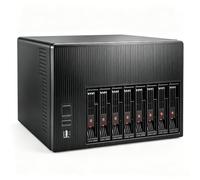 AUDHEID K7 - Carcasa NAS de 8 bahías, carcasas de computadora compatibles con placa base Micro-ATX Mini-ITX, 3 ventiladores, bandeja de 8 x 2.5/3.5 pulgadas, servidor de almacenamiento conectado a la