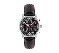 Audi 3102500500 - Reloj de Pulsera Deportivo cronógrafo para Hombre, Carbono/Piel, Plateado/Negro