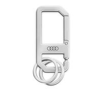Audi 3182400500 - Llavero con mosquetón de Metal, diseño de Anillas, Color Plateado