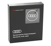 Audi 4M8071006A - Tapacubos dinámicos (4 unidades, 20,6 x 18,2 x 4,7 cm), color negro y plateado