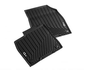 Audi 89B061501041 - Alfombrillas Delanteras para Todo Tipo de Clima, Alfombrillas de Goma, Color Negro, con Texto Q4