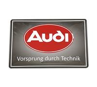 Audi A8-8982 - Placa de chapa metálica para Audi ovalada con logotipo 3D en relieve chapa de acero, protuberancia por tecnología