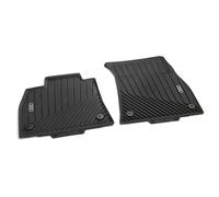 Audi Alfombrillas para Todo Clima, Material Reciclable, Compatible con Audi, Antideslizante, Negro con Aros Grises, 2 Piezas, Delanteras