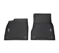 Audi Alfombrillas Todo Tiempo, TPE con 20% Material Reciclado, Compatible con Q6 e-Tron Desde 2024, Juego de 2 Alfombrillas Delanteras, Negro, con Anillos Audi en Contraste