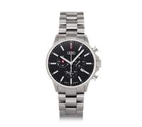 Audi collection Reloj cronógrafo para Hombre, Titanio sólido, manecillas e índices Fluorescentes, con Logotipo de Anillas, Plateado/Negro 3102200200