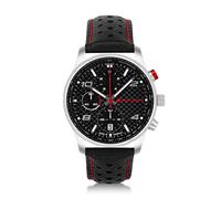 Audi collection Reloj de Pulsera de Piel para Hombre, Color Negro/Plata/Rojo 3102200600