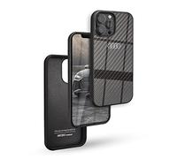 Audi Funda de fibra de carbono Carcasa para iPhone 13 Pro Max de 6,7 pulgadas negro duro AU-TPUPCIP13PM-R8D2-BK