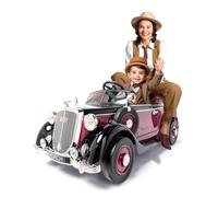 Audi Horch 930V 24v - Rojo-,Coche eléctrico para niños XXL con batería de 24V, Coche eléctrico Infantil Estilo Antiguo, con Mando, Asiento de Piel, Ruedas de Goma, y Asiento Trasero para Adulto