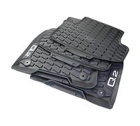 Audi Q2 original - Juego completo de 4 alfombrillas de goma de máxima calidad, frontales y traseras en negro (compatibilidad no garantizada con vehículos con conductor en lado izquierdo)