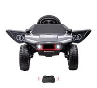 Audi RS E-Tron - Coche infantil con licencia de 12 V con mando a distancia, 2 motores de 35 W, suspensión de muelle, claxon y luces LED, coche eléctrico deportivo para niños (37+ meses), color gris