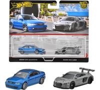 Hot Wheels - Cultura de coches de primera calidad: jinetes reales (Audi 54 Quattro y Audi R8 LMS)/juguetes