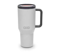 Audi - Vaso térmico con paja, color gris claro