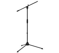 Audibax Ayra 10 Black - Soporte para Micrófono de Suelo - Soporte con Brazo Regulable y Clip para Micrófono - Pie para Micrófono con Base de Trípode - Diseño Plegable y Ajustable en Altura
