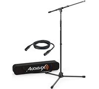 Audibax Ayra MS-10 Plus - Soporte para Micrófono de Suelo - Soporte Jirafa Profesional Regulable - Incluye Bolsa de Transporte y Cable XLR de 3 Metros - Pie para Micrófono con Base de Trípode