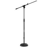 Audibax Base 10 - Soporte para Micrófono de Suelo - Soporte de Base Redonda - Pie para Micrófono Estable - Altura Regulable de 85 a 147 cm - Soporte Jirafa Duradero con Base Sólida