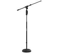 Audibax Base 10E - Soporte para Micrófono de Suelo - Soporte de Base Redonda - Pie para Micrófono Estable - Altura Regulable con Easy Block de 85 a 147 cm - Soporte Jirafa Duradero con Base Sólida
