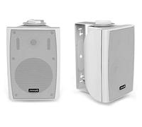Audibax Elipse 5 White - Altavoces Pasivos de Estantería HiFi - Pareja de Altavoces Estereo de 2 Vías - Potencia Continua de 20W - Soporte de Pared Incluido - Altavoces con Woofer de 5,25"