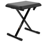 Audibax KB100B - Banqueta para Piano o Teclado - Banco para Piano Plegable de Gran Resistencia - Ajustable en Altura de 43 a 48 cm - Taburete para Teclado Acolchado - Pies con Gomas Antideslizantes