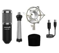 Audibax London 800 USB Silver Pack Micrófono USB Pack para Podcast/Grabación/Gamers Pack