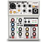 Audibax MG04 Go - Mesa de Mezclas de Sonido - Mezclador de Audio de 4 Canales - Interfaz de Audio USB 2.0 - Entrada para Micrófono - Alimentación de 48 V Phantom Power