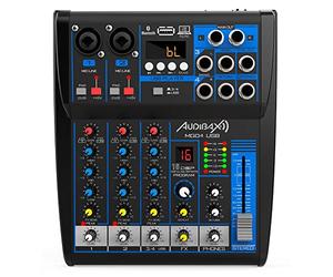 Audibax MG04 USB Mesa Mezclas con 4 Canales Bluetooth, MP3, USB Rec y Efectos