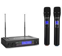 Audibax Missouri 2000 - Sistema de Micrófono Inalámbrico VHF Dual - Micrófono Inalámbrico Profesional de Rango B - Sistema con Indicadores RF/AF - Conectores de Salida XLR y Auxiliar