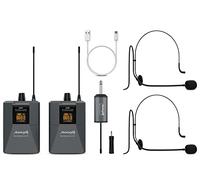Audibax Missouri Free Head Dual UHF Sistema de Micrófono de Diadema con Receptor Recargable